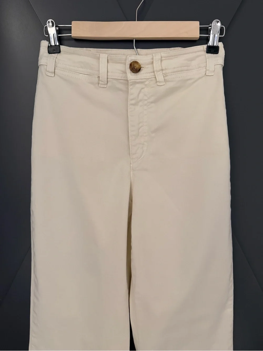 Marine Layer Bridget High-Rise Wide Leg Cream Pants - Picture 7 of 10